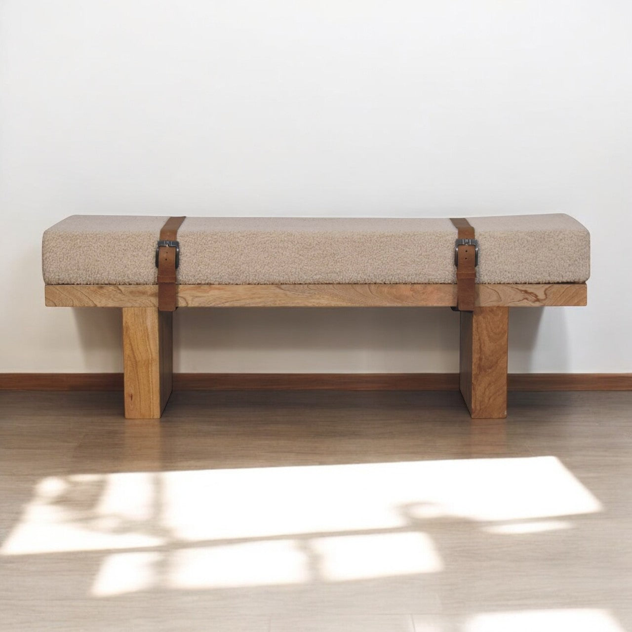 Belmont Cream Boucle Bench