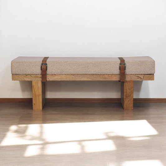 Belmont Cream Boucle Bench