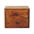 Solis 2-Drawer Chestnut Wall Mounted Nightstand