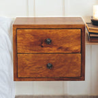 Solis 2-Drawer Chestnut Wall Mounted Nightstand