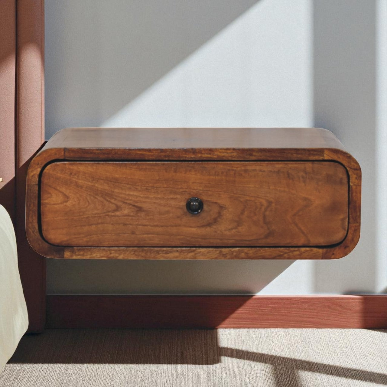 Avora Wall-Mounted Chestnut 1 Drawer Nightstand