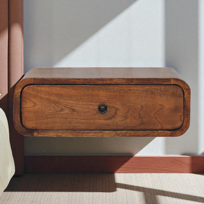 Avora Wall-Mounted Chestnut 1 Drawer Nightstand