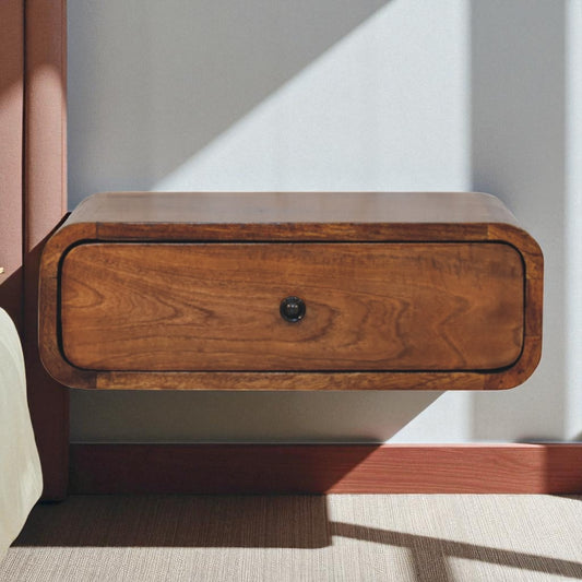 Avora Wall-Mounted Chestnut 1 Drawer Nightstand