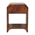 Newton Mini Chestnut Nightstand with a drawer and open shelf