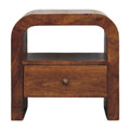 Darcy Chestnut Nightstand with Drawer and open shelf