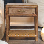 Regency Woven Oak-ish Nightstand with Drawer