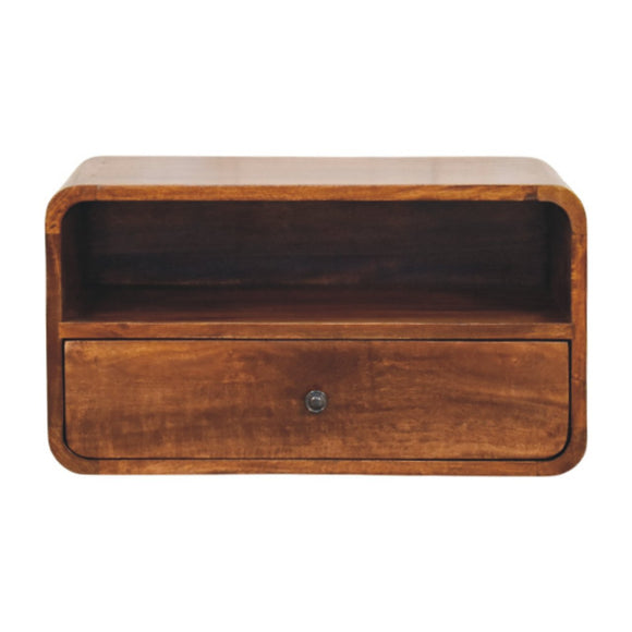 Avora Wall-Mounted Chestnut Nightstand