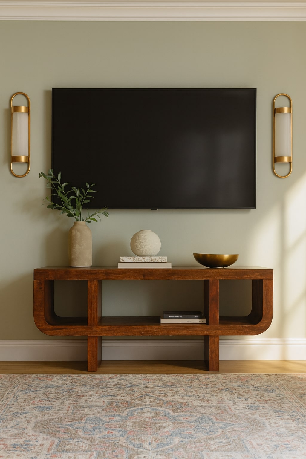 Orion Curved Chestnut Media Unit