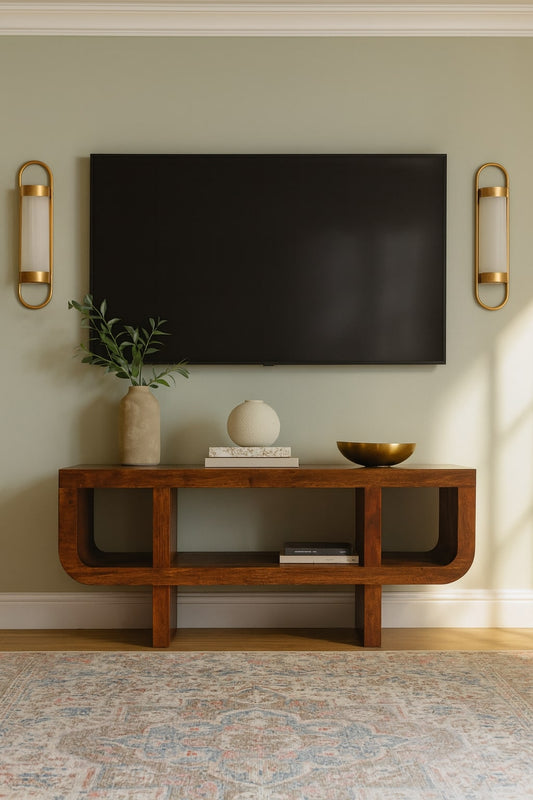 Orion Curved Chestnut Media Unit
