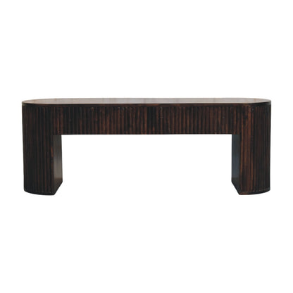 Velvet Mocha Fluted Bench