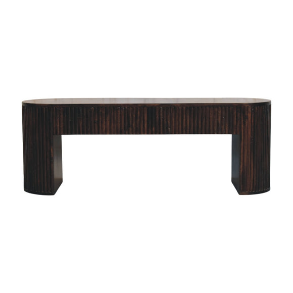 Velvet Mocha Fluted Bench