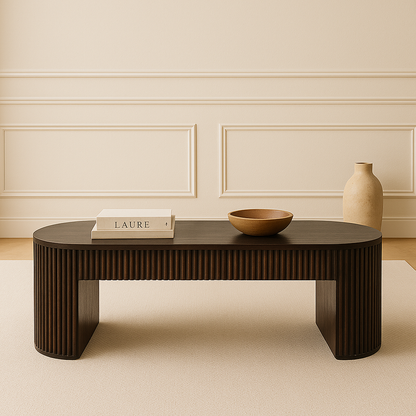 Velvet Mocha Fluted Bench