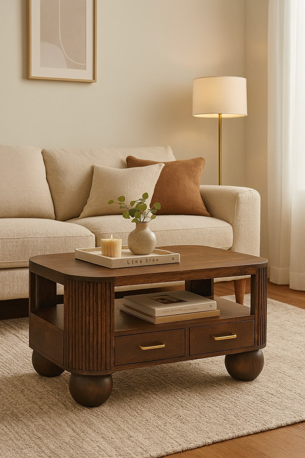 Sphere Leg Coffee Table