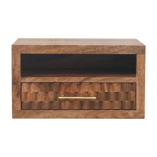 Arno Wall-Mounted Nightstand in Golden Teak