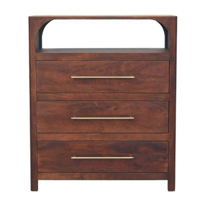 Arched Edge 3 Drawer Chest