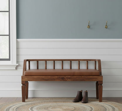 Bordeaux Leather Bench
