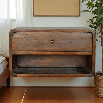 Chestnut Curve Floating nightstand