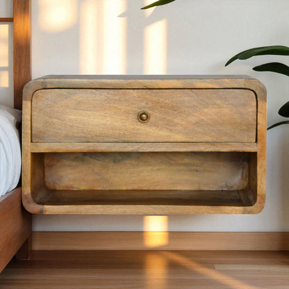Floating Curve Open Slot nightstand