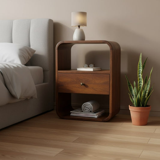 Chestnut Curved Edge nightstand