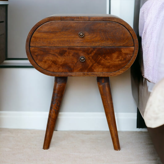 Chestnut Circular nightstand