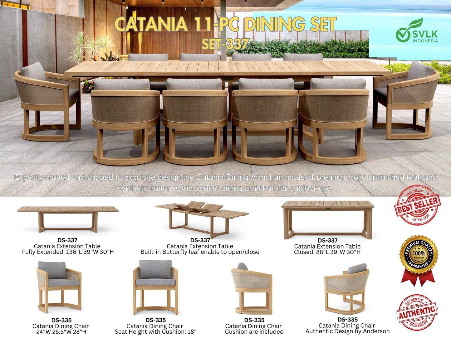 11-PC CATANIA DINING SET