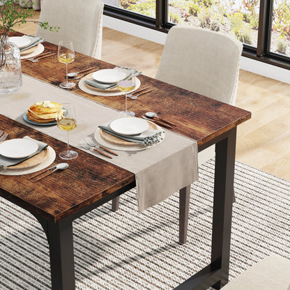 Tribesigns Dining Table, Industrial Kitchen Table for 6-8 Person, Rectangular Dinner Table for Dining Room