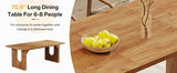 Tribesigns Modern Dining Table for 6 to 8 People, 71" Large Kitchen Dining Table with Wood Pedestal Base,