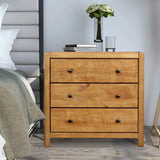 Rustic Ridge Farmhouse 3-Drawer Nightstand,Night Stand with 3 Drawers Dresser,Wooden Dresser with Round Metal knobs