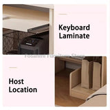 Modern Office All-in-One Desk with Storage Drawers and Shelf Home Gaming Writing Computer Table PC Gamer Desks Table for Bedroom