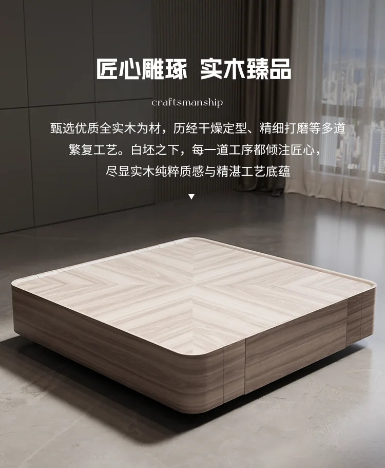 Modern Wood Coffee Table Storage Drawers Space Saving Simple Coffee Table Minimalist Center Mesa Auxiliar Living Room Furniture