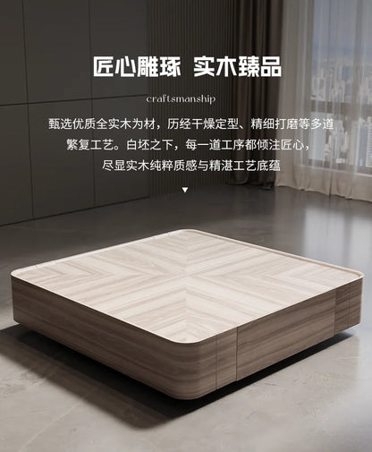 Modern Wood Coffee Table Storage Drawers Space Saving Simple Coffee Table Minimalist Center Mesa Auxiliar Living Room Furniture