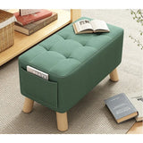 shoe change stool at home door, simple small square stool with solid wood, small bench in living room, coffee table stool