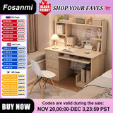 Modern Office All-in-One Desk with Storage Drawers and Shelf Home Gaming Writing Computer Table PC Gamer Desks Table for Bedroom