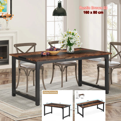 Tribesigns Dining Table, Industrial Kitchen Table for 6-8 Person, Rectangular Dinner Table for Dining Room