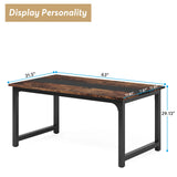 Tribesigns Dining Table, Industrial Kitchen Table for 6-8 Person, Rectangular Dinner Table for Dining Room