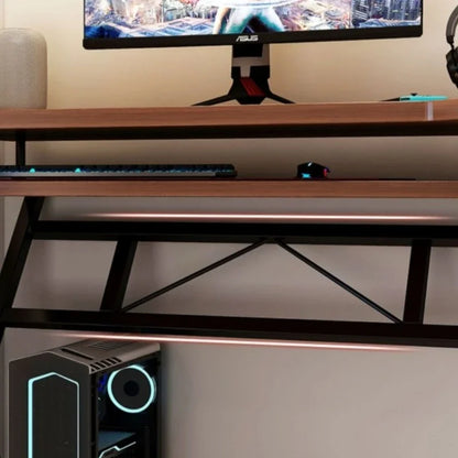 Laptop Standing Desk Computer Desk for Small Spaces Writing Table with Stand Keyboard Tray Monitor Storage for Home Office Table