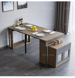 Modern Extendable Dining Table Rectangle Sideboard With Storage