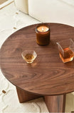 Nordic Solid Wood Sofa Side Coffee Table Corner Living Room Round Small Apartment Household Black Walnut Wooden Round Tables