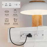 LIKIMIO Night Stand with Charging Station, Modern Nightstand with LED Light and Drawers, Bedside Tables/End Table for Bedroom