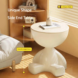 Side End Table Flat Head Figurine Small Cartoon Statue Ornament Sofa Edge Table for Household Coffee Table Living Room Corner