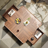 Modern Wood Coffee Table Storage Drawers Space Saving Simple Coffee Table Minimalist Center Mesa Auxiliar Living Room Furniture