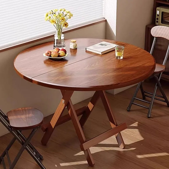 Foldable Dining Table Sturdy Folding Desk for Kitchen Restaurant Furniture No Assembly Needed Study Office Desk Strong Stable