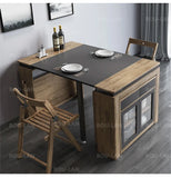 Modern Extendable Dining Table Rectangle Sideboard With Storage