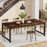 Tribesigns Dining Table, Industrial Kitchen Table for 6-8 Person, Rectangular Dinner Table for Dining Room