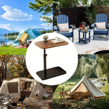 Adjustable height table - with wooden tabletop, portable sofa side table, suitable for coffee, office, and indoor/outdoor use