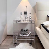 Nordic acrylic small coffee table mobile cart Internet celebrity light luxury high sense medieval bedside table sofa side