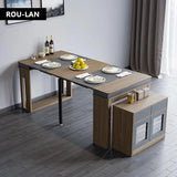 Modern Extendable Dining Table Rectangle Sideboard With Storage