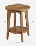 VASAGLE Side Table, Small Round End Table with Lower Shelf, Nightstand for Small Spaces, Living Room, Bedroom