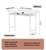 Solid Wood Coffee Table Retro Office Side Table Nordic Rectangle Wooden Computer Desk Dressing Tables Living Room Furnitures