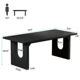 Tribesigns Modern Dining Table for 6 to 8 People, 71" Large Kitchen Dining Table with Wood Pedestal Base,